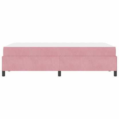 Sengestel Med Madras Lyserød Og Hvid 120 X 190 Cm Fløjl - Billede 7