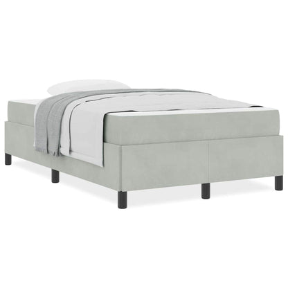 Sengestel Med Madras Hvid Og Lys Grå Og Hvid 120 X 200 Cm Fløjl - Billede 4