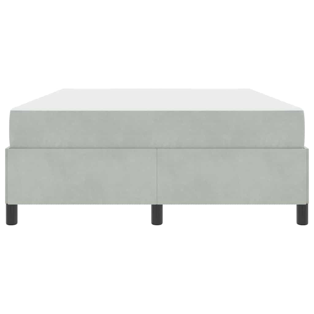 Sengestel Med Madras Lys Grå Og Grå 140 X 190 Cm Fløjl - Billede 7