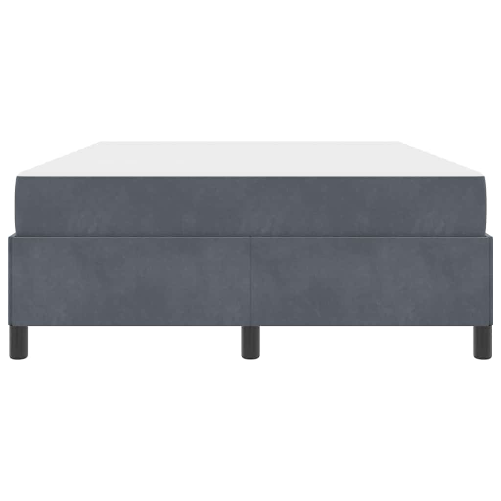 Sengestel Med Madras Hvid Og Mørk Grå Og Grå 140 X 190 Cm Fløjl - Billede 7