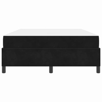 Sengestel Med Madras Sort Og Hvid Og Sort 140 X 190 Cm Fløjl - Billede 7