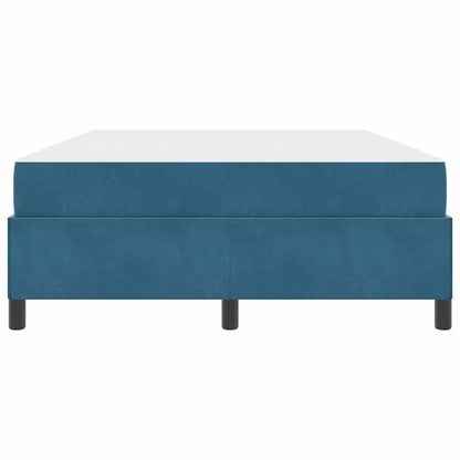 Sengestel Med Madras Mørkeblå Og Hvid 140 X 190 Cm Fløjl - Billede 6