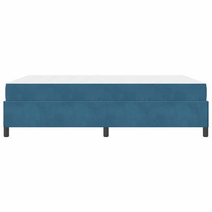 Sengestel Med Madras Mørkeblå Og Hvid 140 X 190 Cm Fløjl - Billede 7