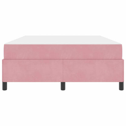 Sengestel Med Madras Lyserød Og Hvid 140 X 190 Cm Fløjl - Billede 6