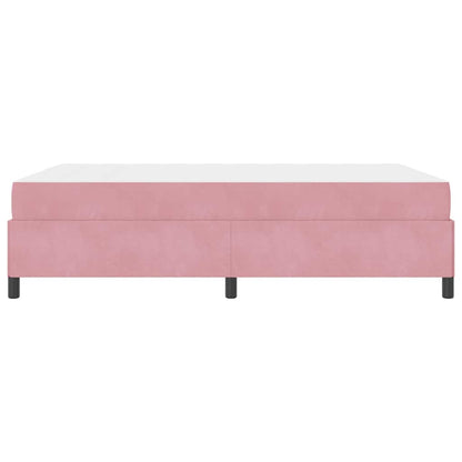 Sengestel Med Madras Lyserød Og Hvid 140 X 200 Cm Fløjl - Billede 8