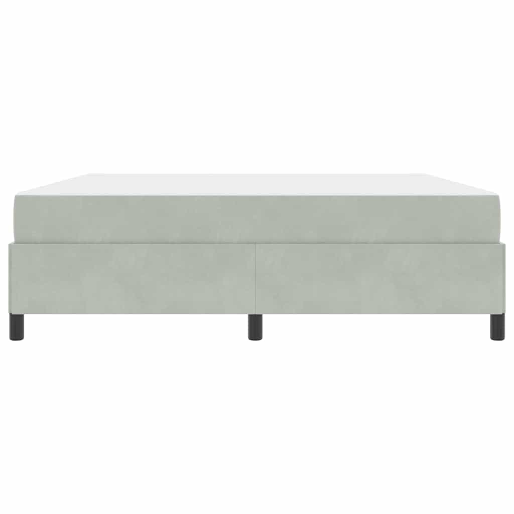 Sengestel Med Madras Lys Grå Og Grå Og Hvid 180 X 200 Cm Fløjl - Billede 7