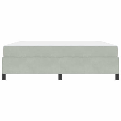 Sengestel Med Madras Lys Grå Og Grå Og Hvid 180 X 200 Cm Fløjl - Billede 7