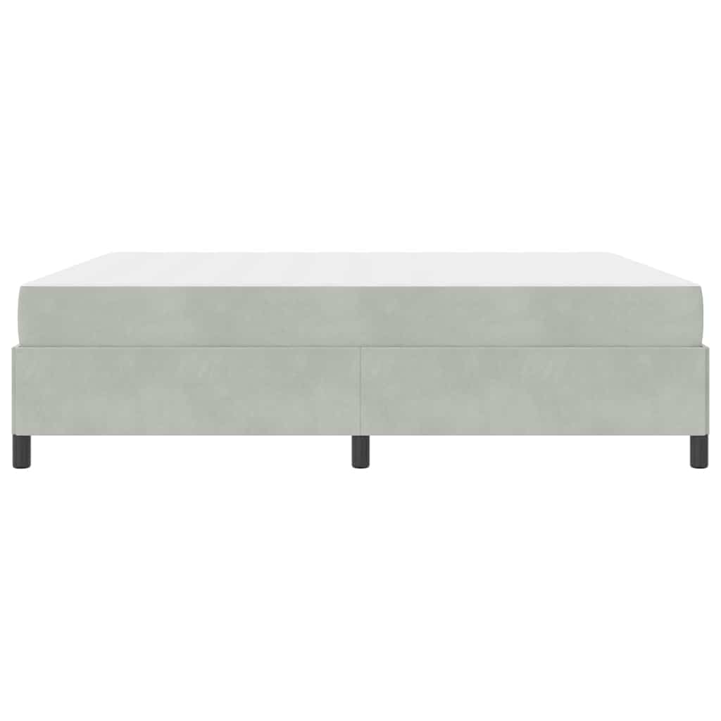 Sengestel Med Madras Lys Grå Og Grå Og Hvid 180 X 200 Cm Fløjl - Billede 8