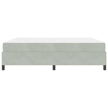 Sengestel Med Madras Lys Grå Og Grå Og Hvid 180 X 200 Cm Fløjl - Billede 8