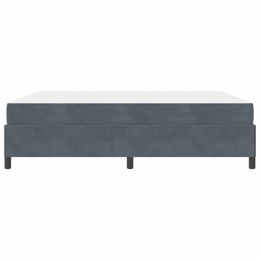 Sengestel Med Madras Mørk Grå Og Grå Og Hvid 180 X 200 Cm Fløjl - Billede 8