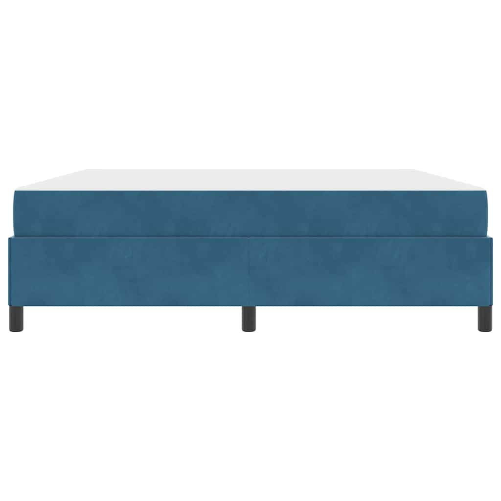 Sengestel Med Madras Mørkeblå Og Hvid 180 X 200 Cm Fløjl - Billede 7