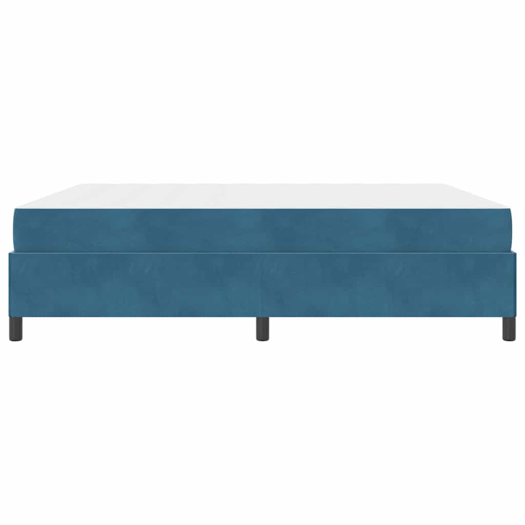 Sengestel Med Madras Mørkeblå Og Hvid 180 X 200 Cm Fløjl - Billede 8