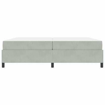 Sengestel Med Madras Lys Grå Og Grå Og Hvid 200 X 200 Cm Fløjl - Billede 7