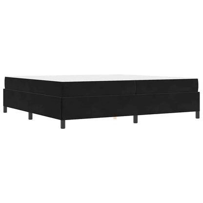 Sengestel Med Madras Sort Og Hvid Og Sort 200 X 200 Cm Fløjl - Billede 2