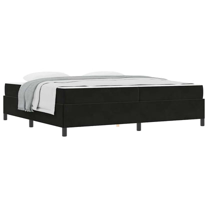Sengestel Med Madras Sort Og Hvid Og Sort 200 X 200 Cm Fløjl - Billede 3
