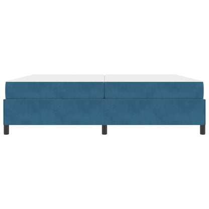 Sengestel Med Madras Mørkeblå Og Hvid 200 X 200 Cm Fløjl - Billede 6