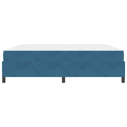 Sengestel Med Madras Mørkeblå Og Hvid 200 X 200 Cm Fløjl - Billede 7