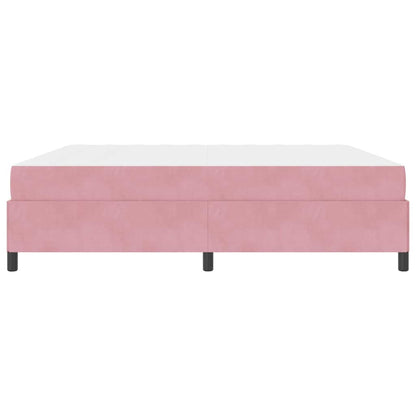 Sengestel Med Madras Lyserød Og Hvid 200 X 200 Cm Fløjl - Billede 7