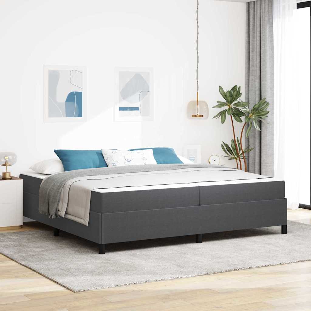 Sengestel Mørkegrå 200 X 200 Cm Corduroy Stof - Hovedbillede