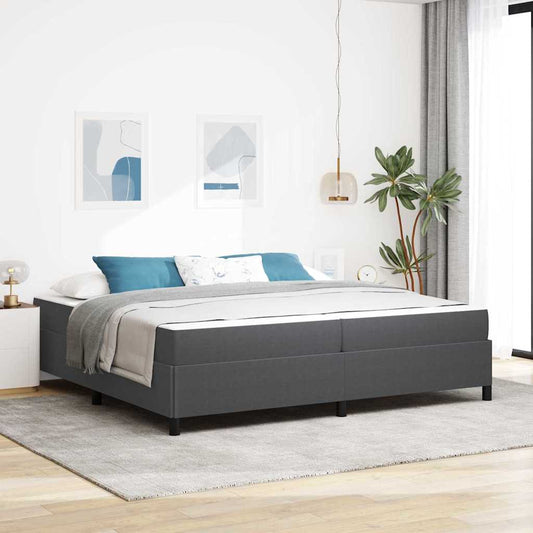 Sengestel Mørkegrå 200 X 200 Cm Corduroy Stof - Hovedbillede