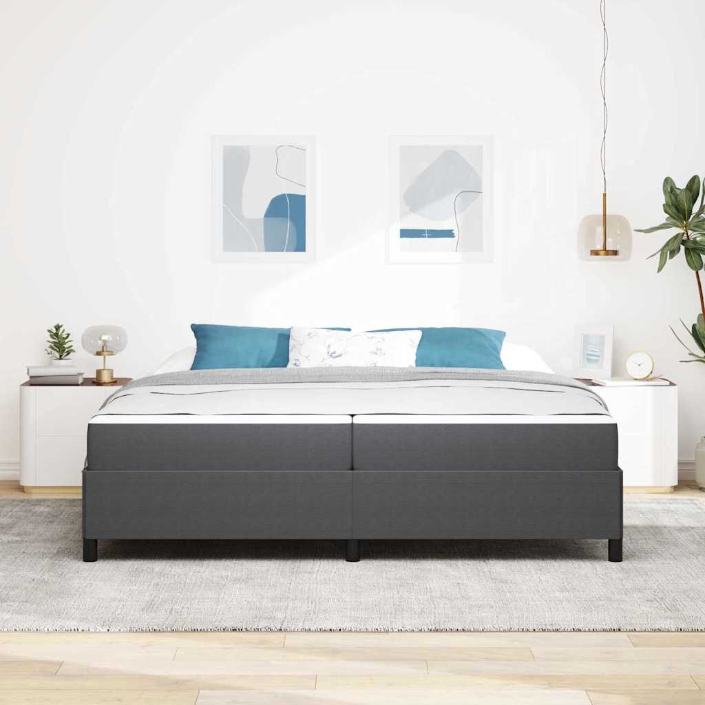 Sengestel Mørkegrå 200 X 200 Cm Corduroy Stof - Billede 4