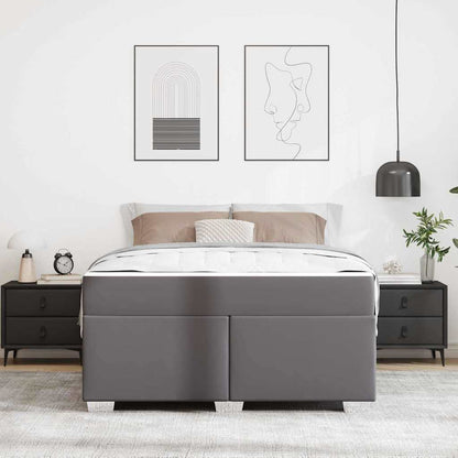 Sengestel Grå 140 X 200 Cm Kunstlæder - Billede 4