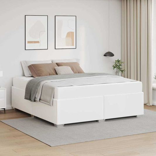 Sengestel Hvid 160 X 200 Cm Kunstlæder - Hovedbillede