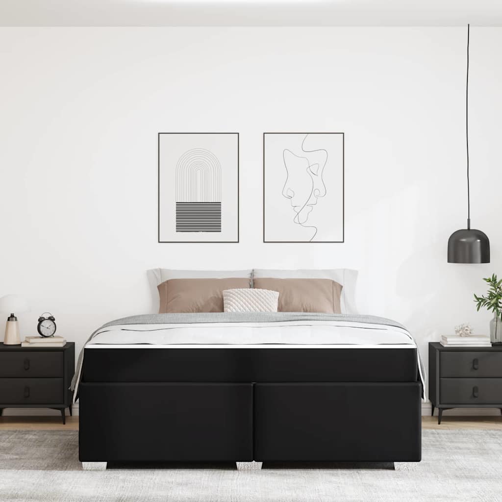 Sengestel Sort 180 X 200 Cm Kunstlæder - Billede 5
