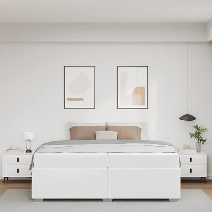 Sengestel Hvid 200 X 200 Cm Kunstlæder - Billede 4