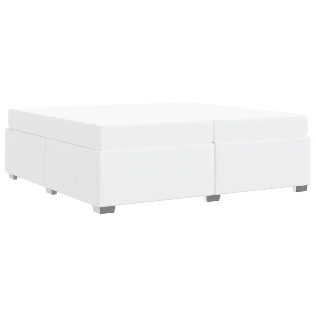 Sengestel Hvid 200 X 200 Cm Kunstlæder - Billede 2