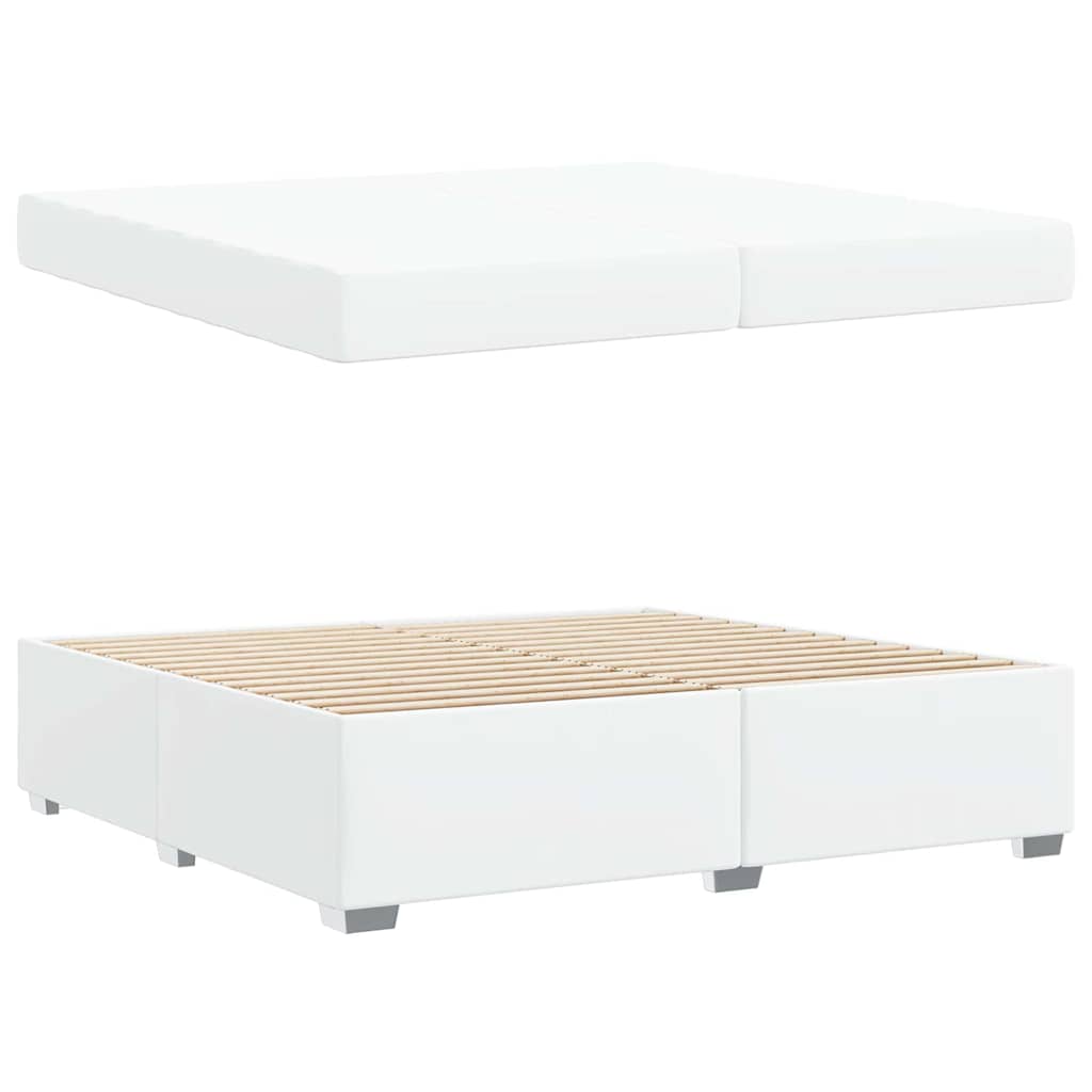 Sengestel Hvid 200 X 200 Cm Kunstlæder - Billede 5