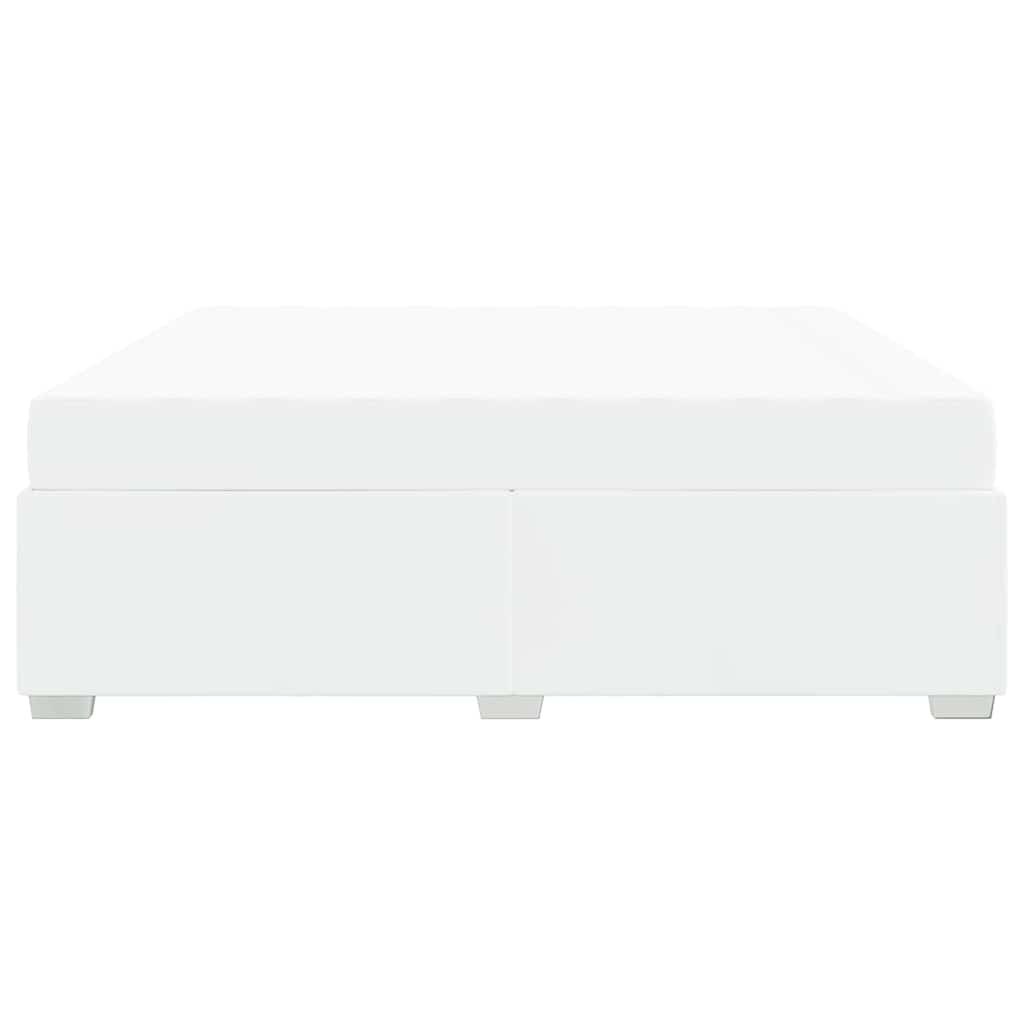 Sengestel Hvid 200 X 200 Cm Kunstlæder - Billede 7