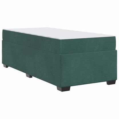 Sengeramme Med Madras Med Madras Mørkegrøn 90 X 190 Cm Fløjl - Billede 8
