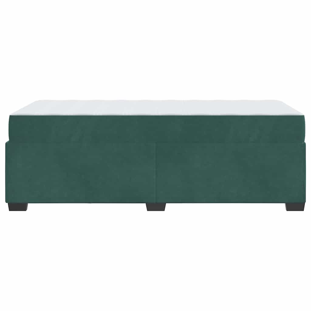 Sengeramme Med Madras Med Madras Mørkegrøn 90 X 190 Cm Fløjl - Billede 7
