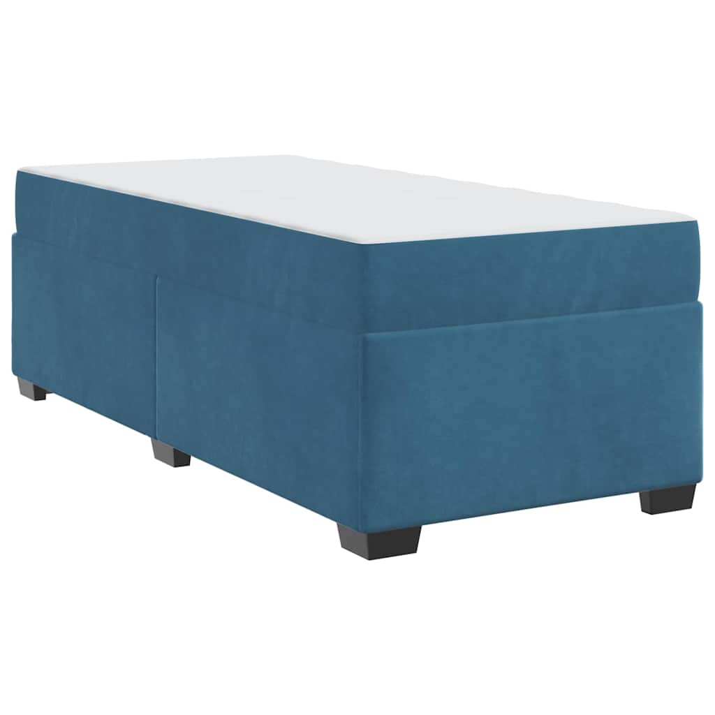 Sengestel Med Madras Mørkeblå 90 X 190 Cm Fløjl - Billede 2