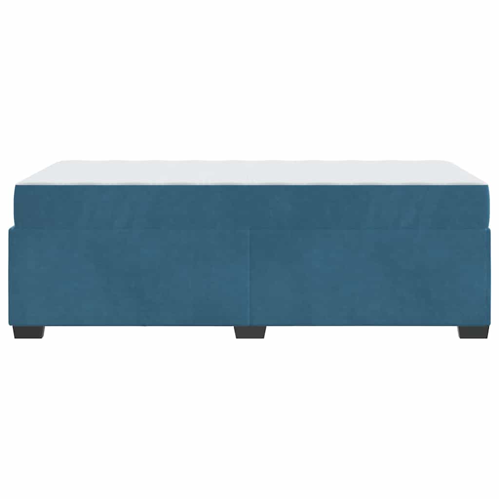 Sengeramme Med Madras Med Madras Mørkeblå 90 X 200 Cm Fløjl - Billede 8