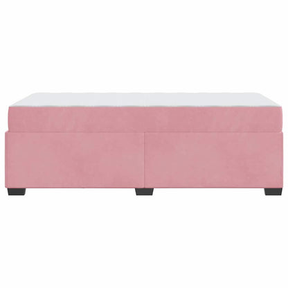 Sengestel Med Madras Lyserød 100 X 200 Cm Fløjl - Billede 7
