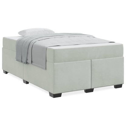 Sengeramme Med Madras Med Madras Lysegrå 120 X 190 Cm Fløjl - Billede 4