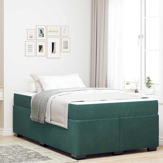 Sengeramme Med Madras Med Madras Mørkegrøn 120 X 190 Cm Fløjl - Hovedbillede