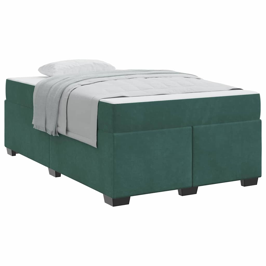 Sengeramme Med Madras Med Madras Mørkegrøn 120 X 190 Cm Fløjl - Billede 3