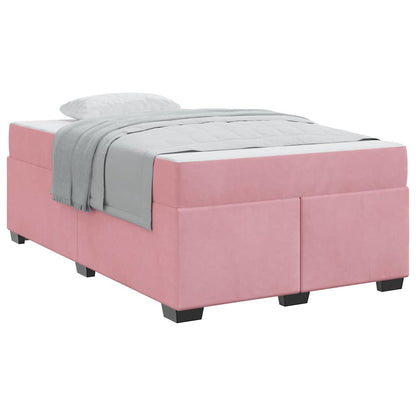 Sengeramme Med Madras Med Madras Lyserød 120 X 190 Cm Fløjl - Billede 3