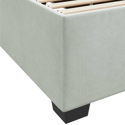 Sengeramme Med Madras Med Madras Lysegrå 120 X 200 Cm Fløjl - Billede 10