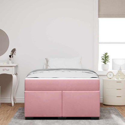 Sengeramme Med Madras Med Madras Lyserød 120 X 200 Cm Fløjl - Billede 4