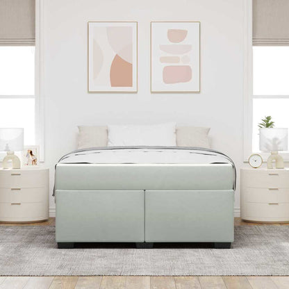 Sengeramme Med Madras Med Madras Lysegrå 140 X 200 Cm Fløjl - Billede 4