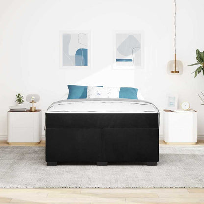 Sengeramme Med Madras Med Madras Sort 140 X 200 Cm Fløjl - Billede 4