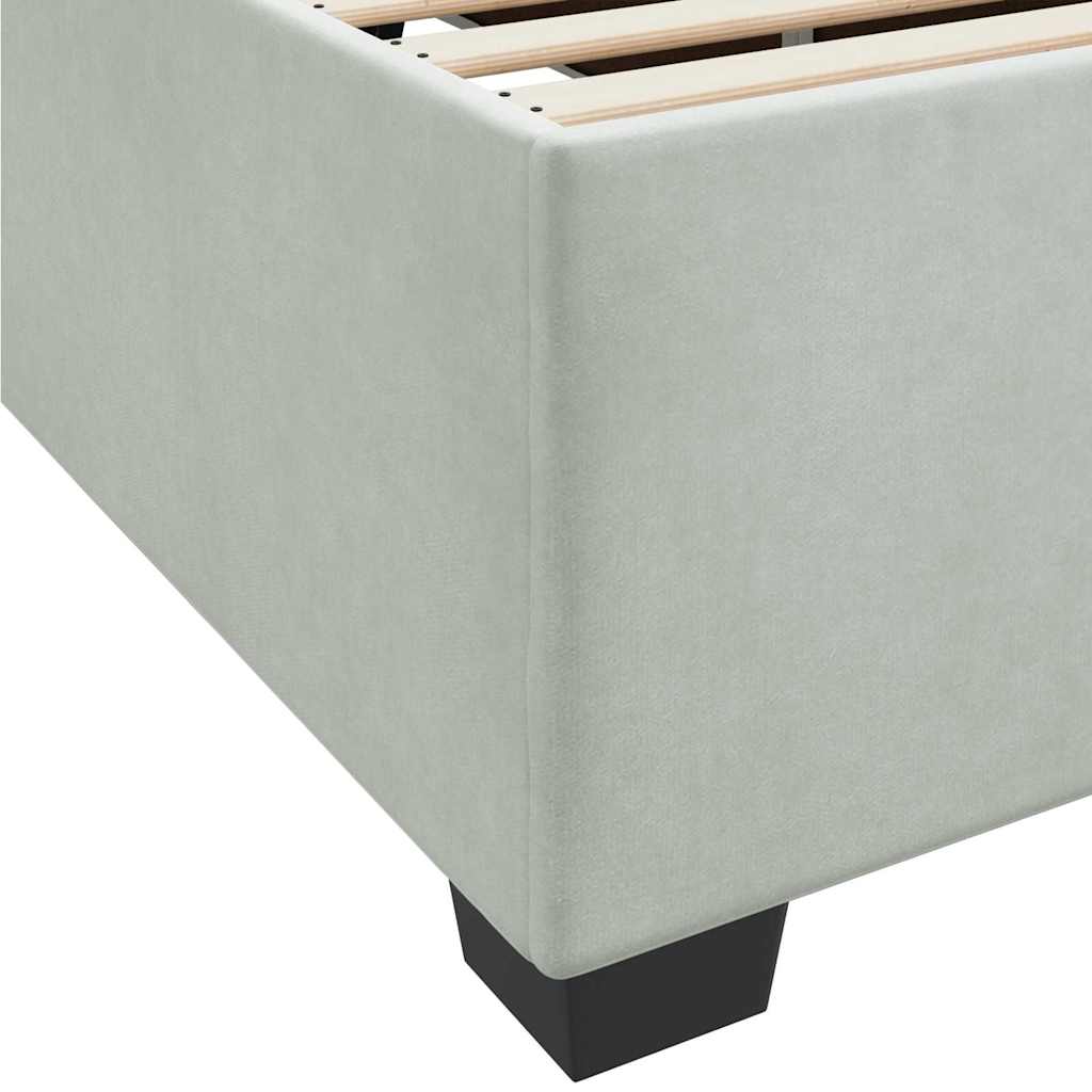 Sengeramme Med Madras Med Madras Lysegrå 160 200 Cm Fløjl - Billede 10