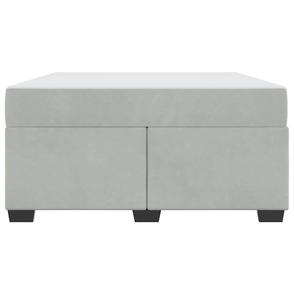 Sengeramme Med Madras Med Madras Lysegrå 160 X 200 Cm Fløjl - Billede 7