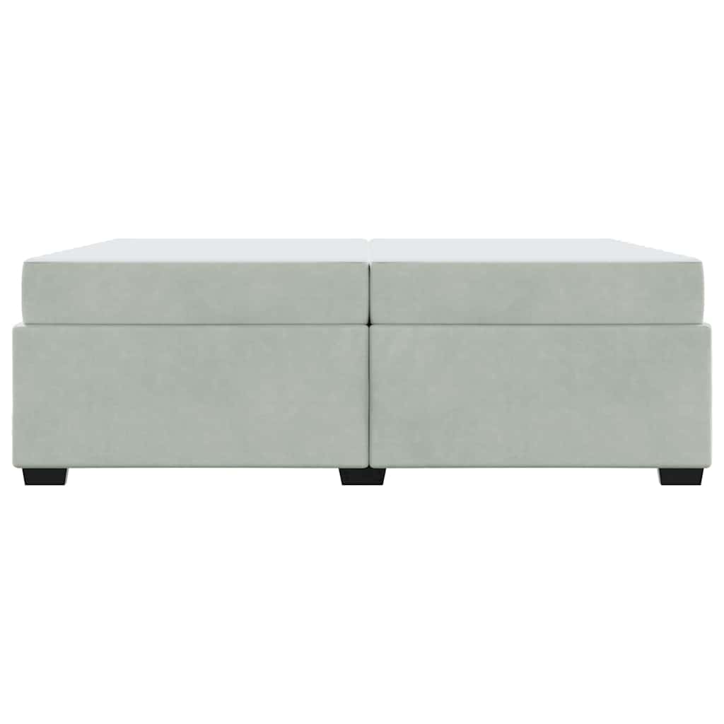 Sengestel Med Madras Lysegrå 200 X 200 Cm Fløjl - Billede 7