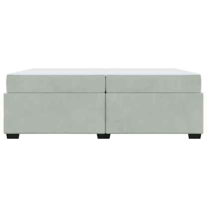 Sengestel Med Madras Lysegrå 200 X 200 Cm Fløjl - Billede 7