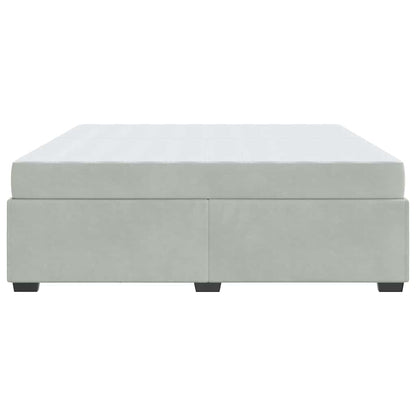 Sengestel Med Madras Lysegrå 200 X 200 Cm Fløjl - Billede 8